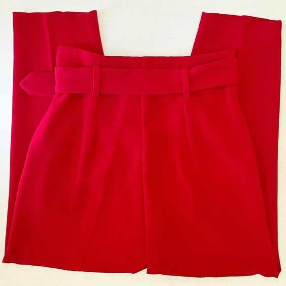 Topshop High Waisted Ayla Red Trouser Pants Ankle Cropped Size 4 - Picture 12 of 14